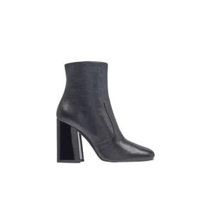 fun booties with patent leather heel